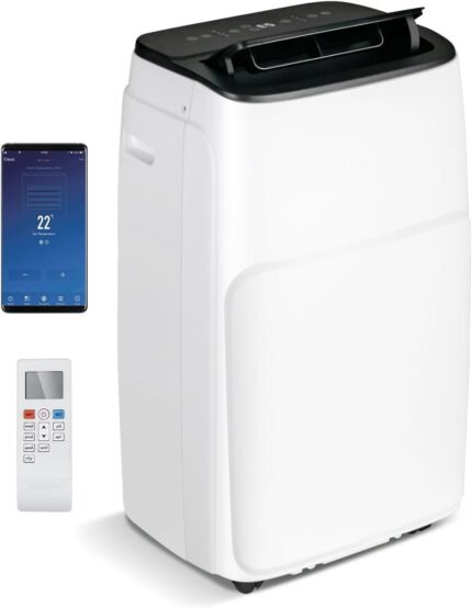RELAX4LIFE Mobile Klimaanlage 14000BTU, Klimagerät mit Abluftschlauch | 4 in 1 Luftentfeuchter mit Kühlen, Entfeuchten, Belüften & Heizen, Luftkühler mit Timer & Fernbedienung, 16-32℃, für 40 m²