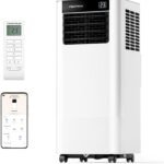 Mobile Klimaanlage 7000BTU 2,0Kw mit Abluftschlauch | 3-in-1 Mobiles Klimagerät | Fensterabdichtung | APP-Steuerung + Fernbedienung | Leiser Betrieb | 24h-Timer | Für Räume bis 20m²