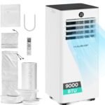 HAUSHOF Mobile Klimaanlage 9000 BTU, 4-in-1 Klimagerät mit Abluftschlauch & Isolierhülle, Kühlen/Entfeuchten/Ventilieren/Nachtmodus, 330 m³/h, mit Fensterdichtungsset, für Räume bis 30 m²
