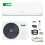 Kältebringer® Split Klimaanlage 12000 BTU 3,7 kW R290 Kältemittel | Ohne F-Gas - A+++ Klimagerät bis 60 m² - Heizfunktion, WiFi und App, sehr leise, mit 5 m Kupferleitung und Montagematerial