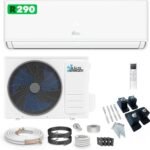 Kältebringer® Split Klimaanlage 12000 BTU 3,7 kW R290 Kältemittel | Ohne F-Gas - A+++ Klimagerät bis 60 m² - Heizfunktion, WiFi und App, sehr leise, mit 5 m Kupferleitung und Bodenkonsole