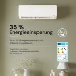 Split Klimaanlage, 12000 BTU / 3,500 W | WLAN/APP Funktion Klimagerät, Kühlen A++/Heizen A+, Kältemittel R32, bis 45-60m², sehr leise, Fernbedienung, Montagematerial