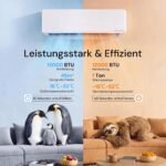 Split Klimaanlage, 12000 BTU / 3,500 W | WLAN/APP Funktion Klimagerät, Kühlen A++/Heizen A+, Kältemittel R32, bis 45-60m², sehr leise, Fernbedienung, Montagematerial